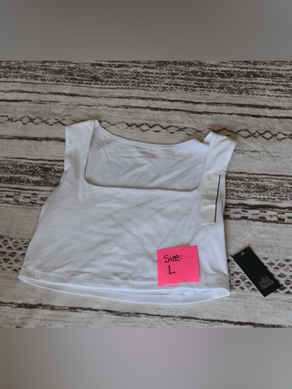 wild fable White Square-Neck Cropped Tank